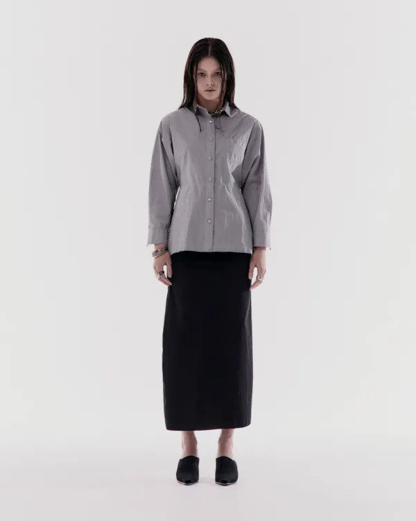 BACK SLIT SHIRT_GREY