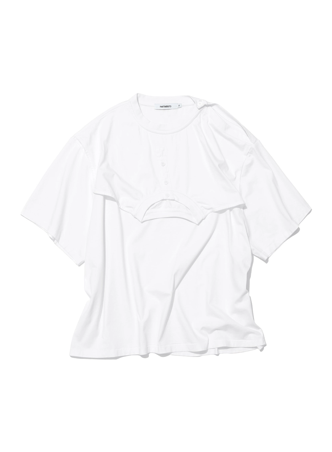 파르티멘토 [WOMEN] DECONSTRUCTED SHORT SLEEVE TEE_WHITE 상품 이미지 1