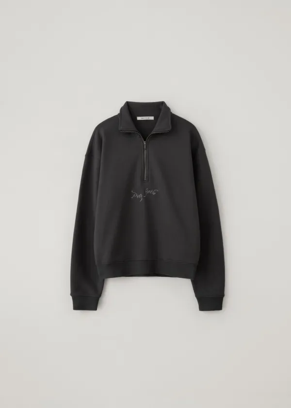 Theme quarter zip-up pullover (inked gray)