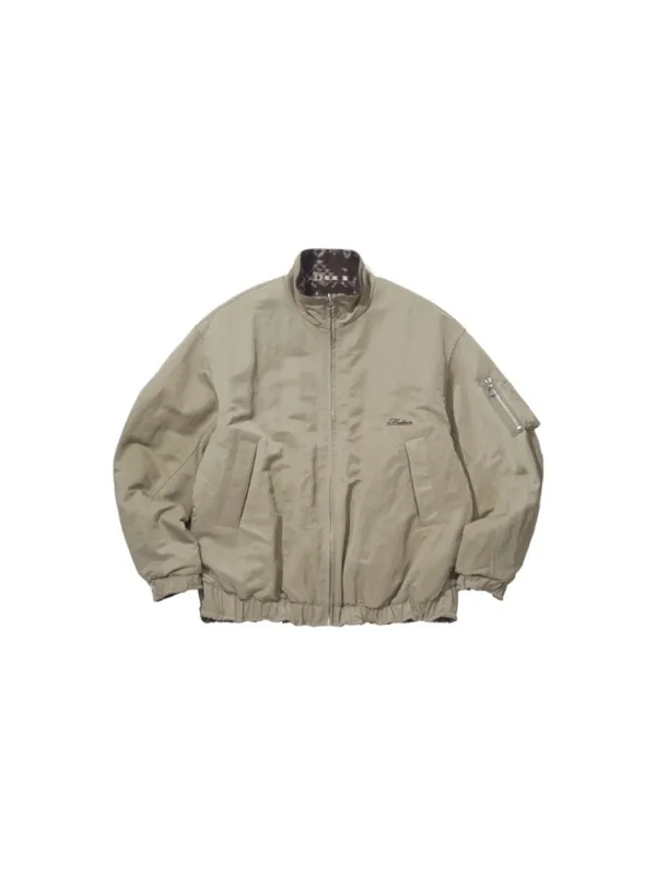 [10/23 순차발송]Reversible Pattern Bomber Jacket Beige_F263JK23
