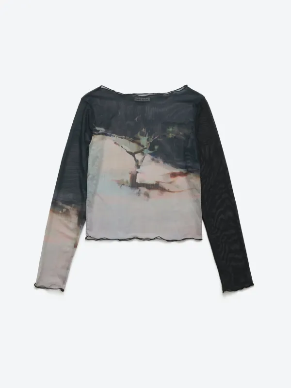 MESH BOATNECK LONGSLEEVE