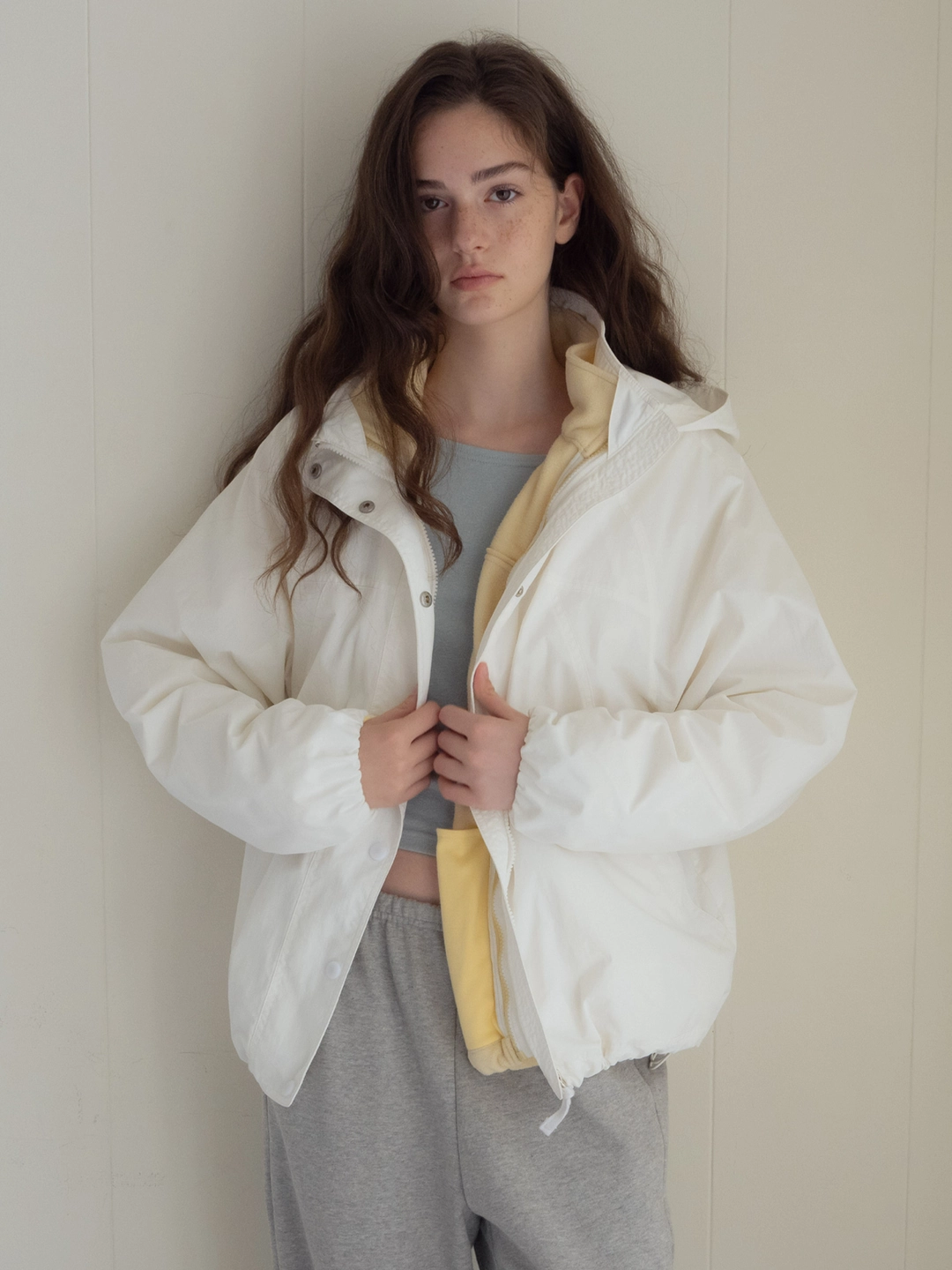 헤더먼트 3-way snow fleece parka (ivory-butter) 상품 이미지 3