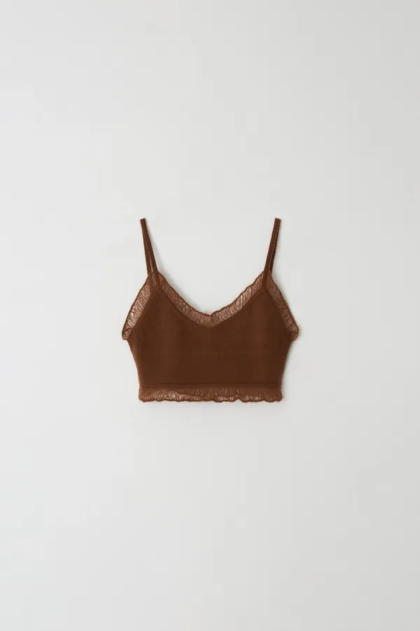 Cashmere Frill Bustier (brown)