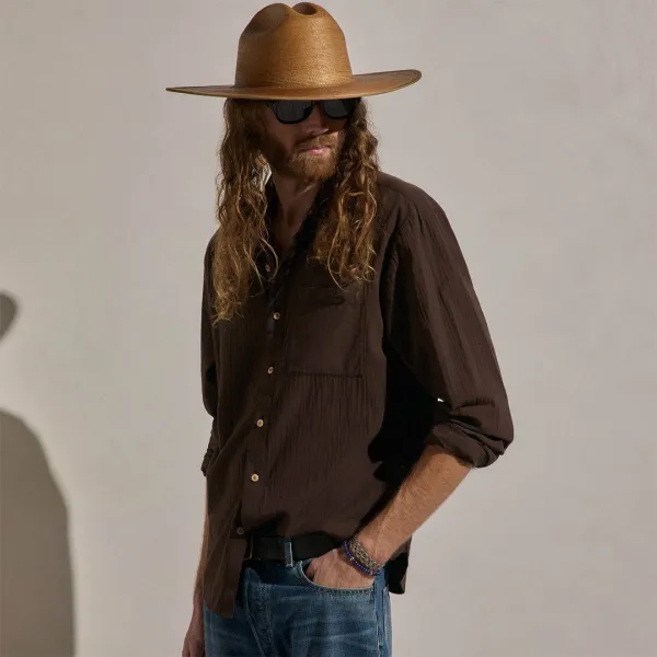 Cotton Muslin Shirt - Bark