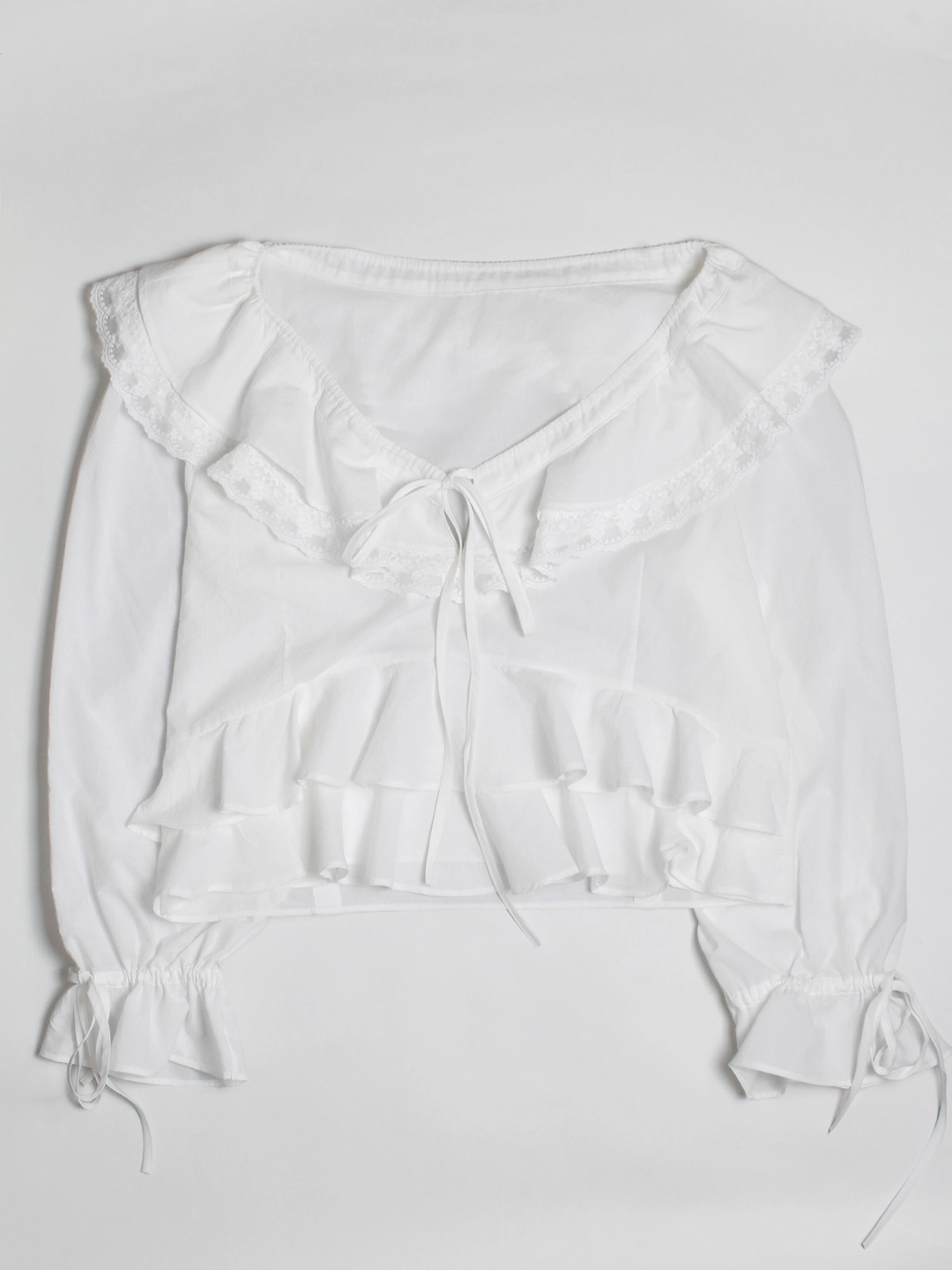 헤더먼트 village ruffle blouse (white) 상품 이미지 1
