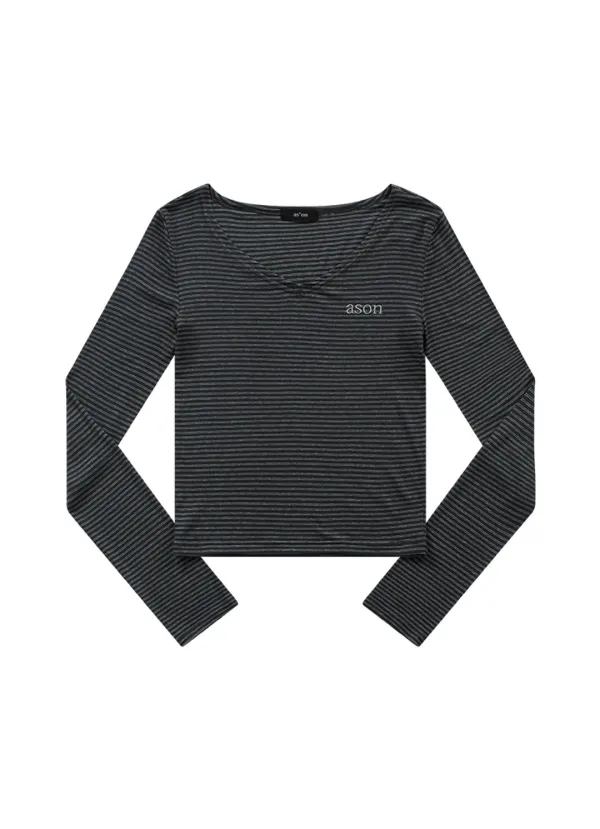 TIDE STRIPE LONG SLEEVE / CHARCOAL