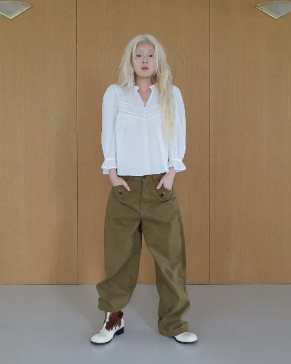 flétta Flap Pocket Cotton Pants_2 Colors