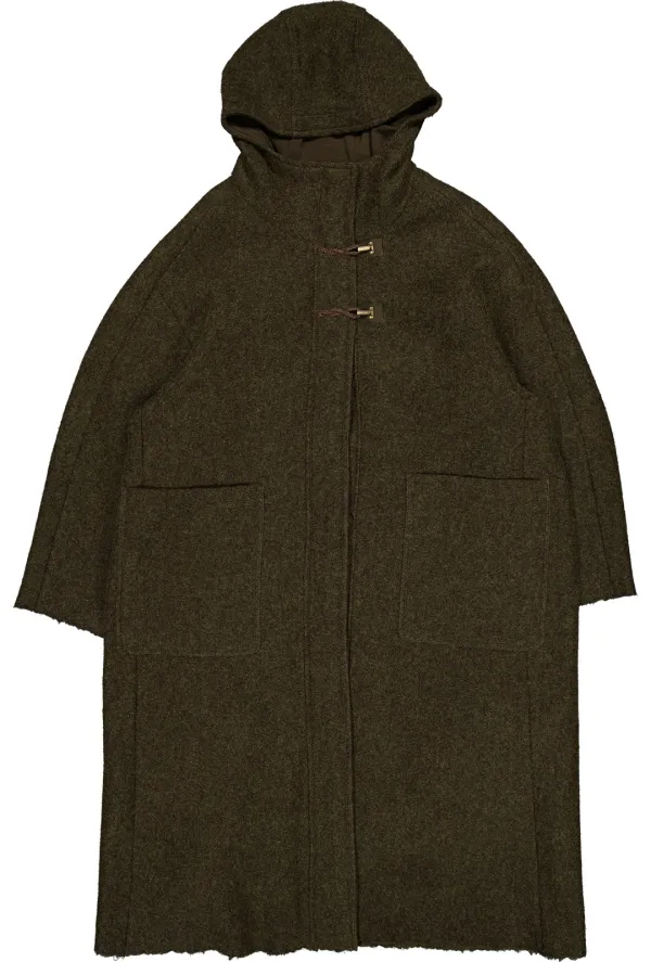 sen hooded long coat (khaki)