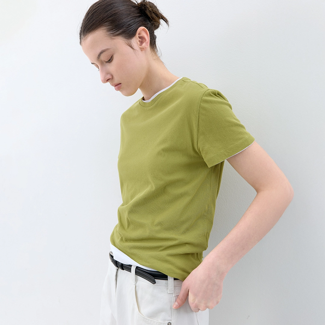 아뜰리에 나인 (T-7210)AN SHEER HALF SLEEVE TEE 상품 이미지 1