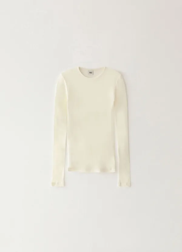 5TH / Wool Silk T-shirt 2 - Ivory