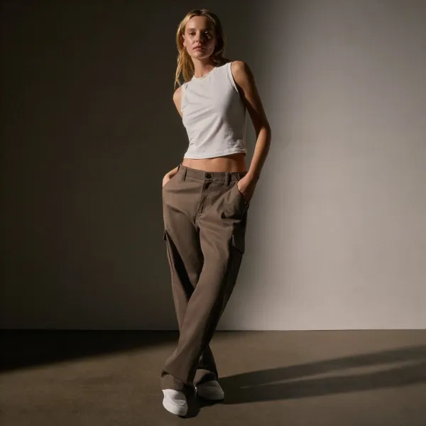 Cashmere Touch  Cargo Pant - Mushroom