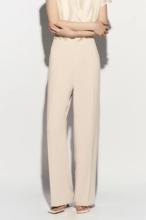 HIGH-RISE WIDE PANTS IVORY