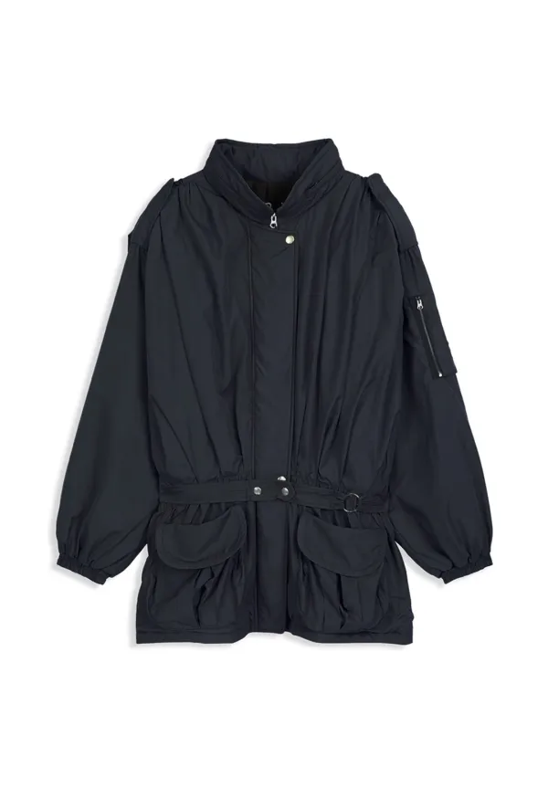 BELTED CARGO FIELD JACKET, DARK NAVY
