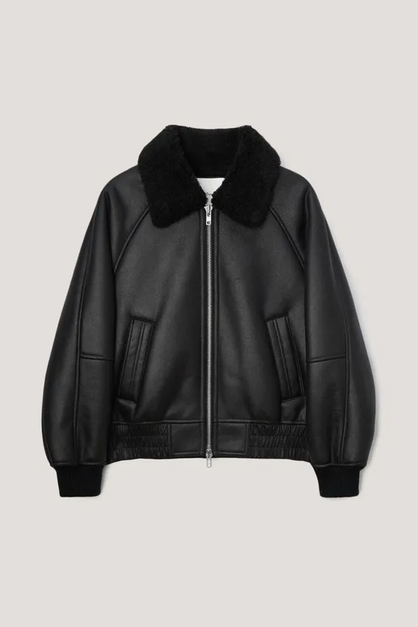 UNISEX VEGAN SHEARLING BLOUSON BLACK