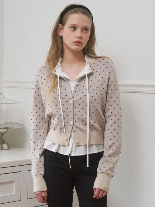 A DOT CARDIGAN_BEIGE