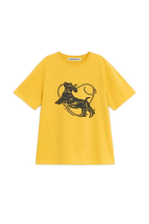 HEART DOG OVERFIT T-SHIRT, YELLOW