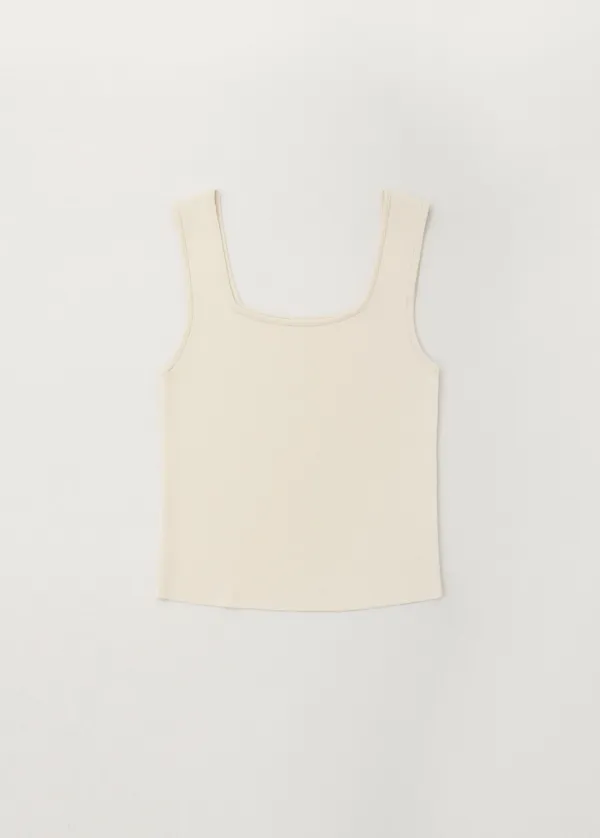 CHIXLABEL H 모브 스퀘어 니트 슬리브리스