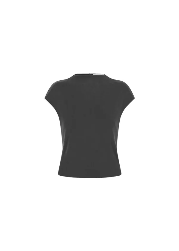 [예약주문] Jersey Mock Neck Top, Charcoal