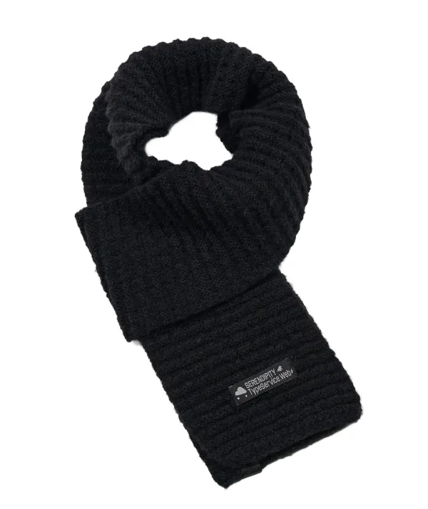 Textured Clean Scarf [Black]