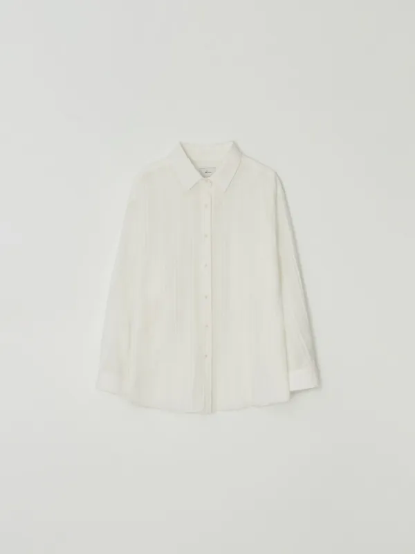 [3rd] sheer stripe shirt (ivory)