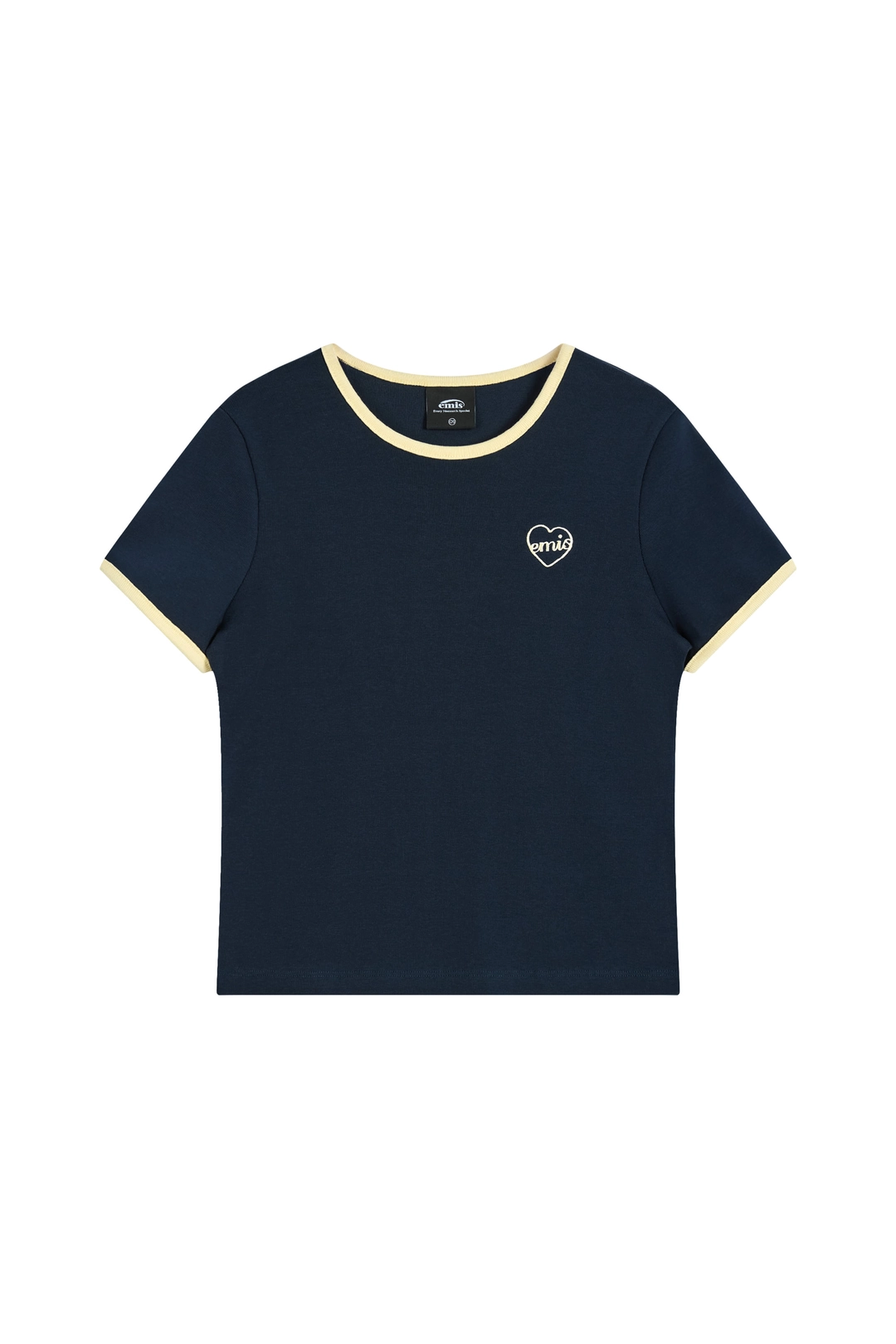 이미스 (W) HEART LOGO RINGER T-SHIRT-NAVY 상품 이미지 1