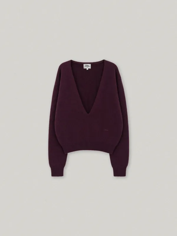 PLONGER DEEP V NECK KNIT (PURPLE)[10월 15일 예약배송]
