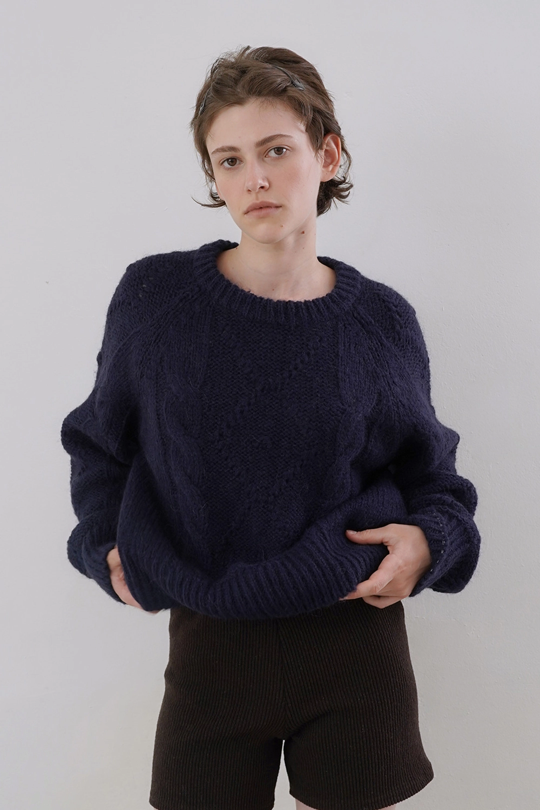 위드아웃썸머 [이나pick] Cozy cable knit_navy 상품 이미지 2