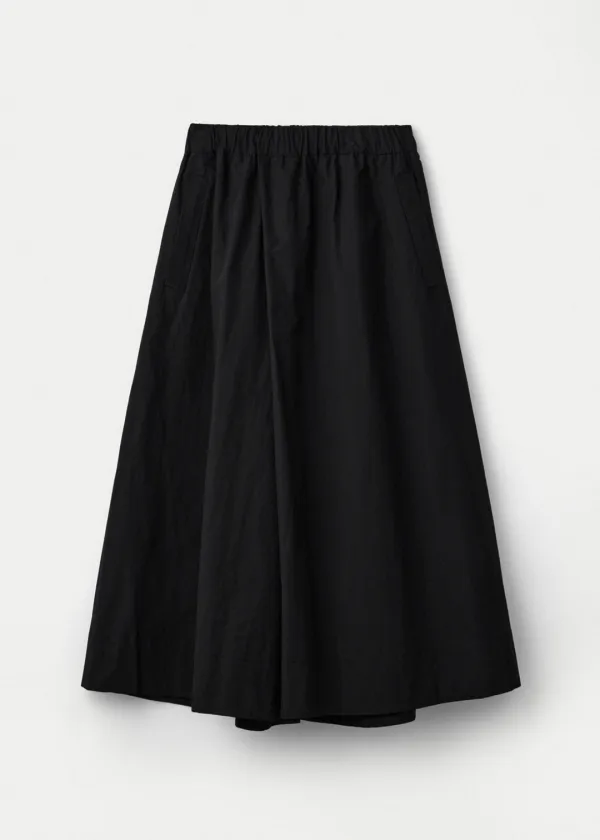 Poplin Maxi Culotte Pants_Black