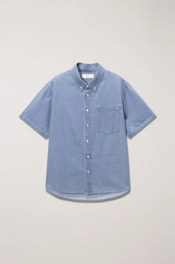 UNISEX OVERSIZED DENIM SHIRT LIGHT BLUE