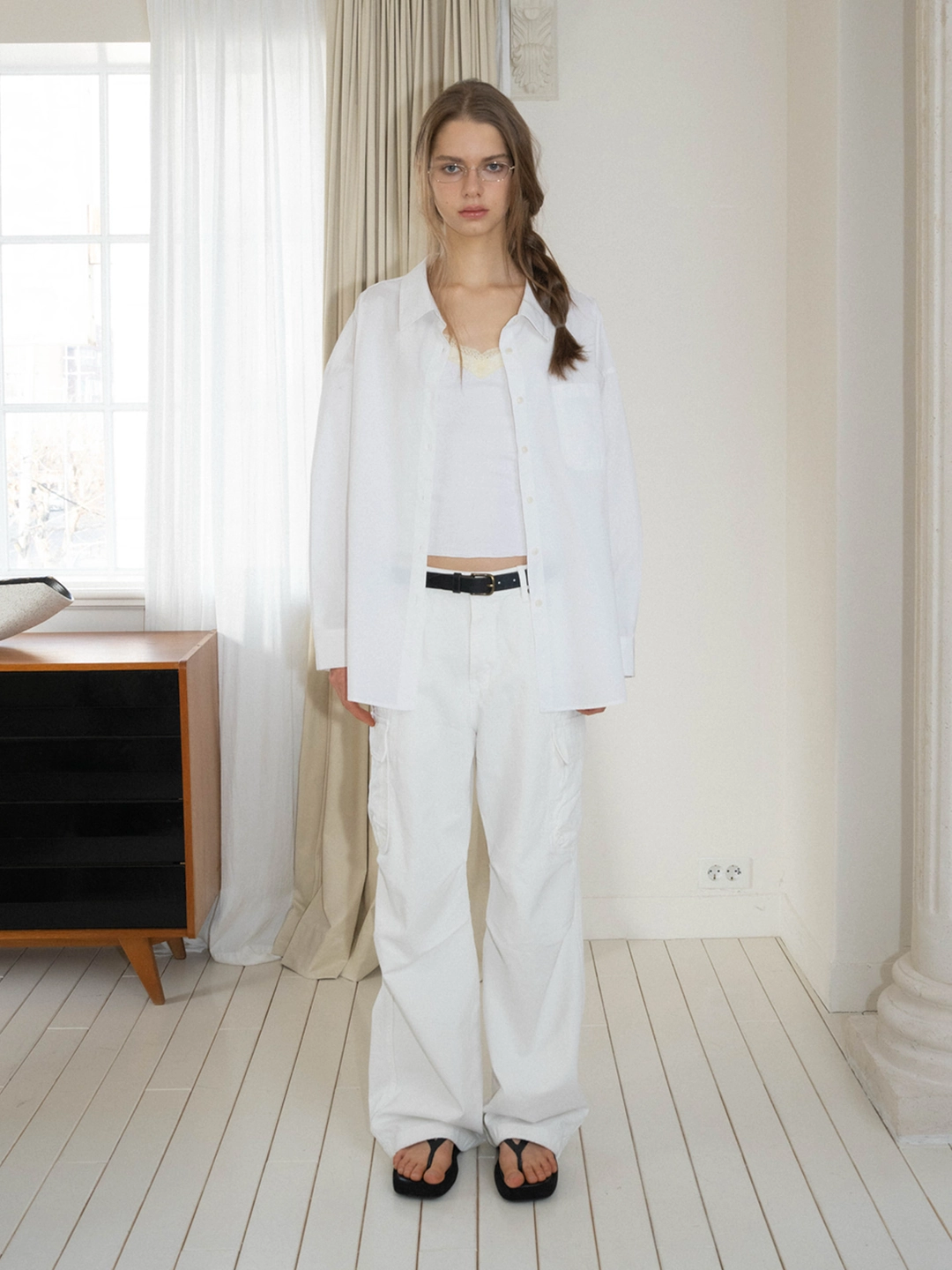 헤더먼트 studio cotton washed shirts (white) 상품 이미지 1