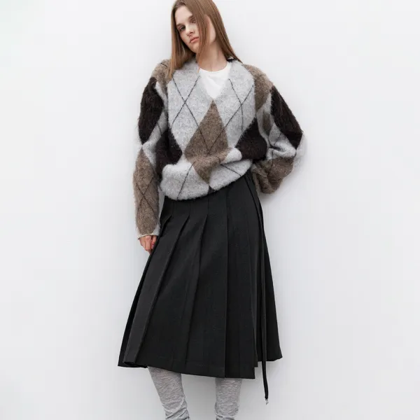 (SK-5060)REGULAR TUCKED SKIRT