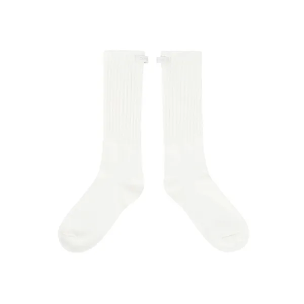 Label Detail Ribbed Socks (cloud white)