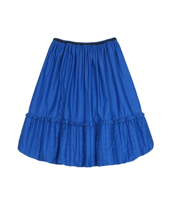 QUILTED SHIRRING BALLOON SKIRT BLUE