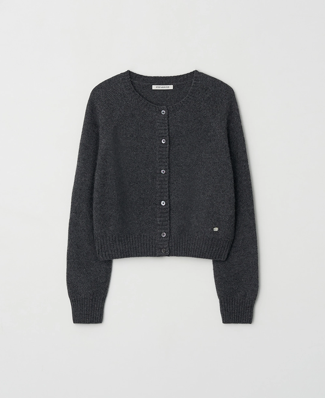 스텝어라운드 Soft Texture Raglan Knit Cardigan_CHARCOAL 상품 이미지 1