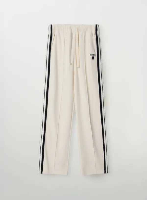 (W) Lawton Lining Track Pants - Cream Black
