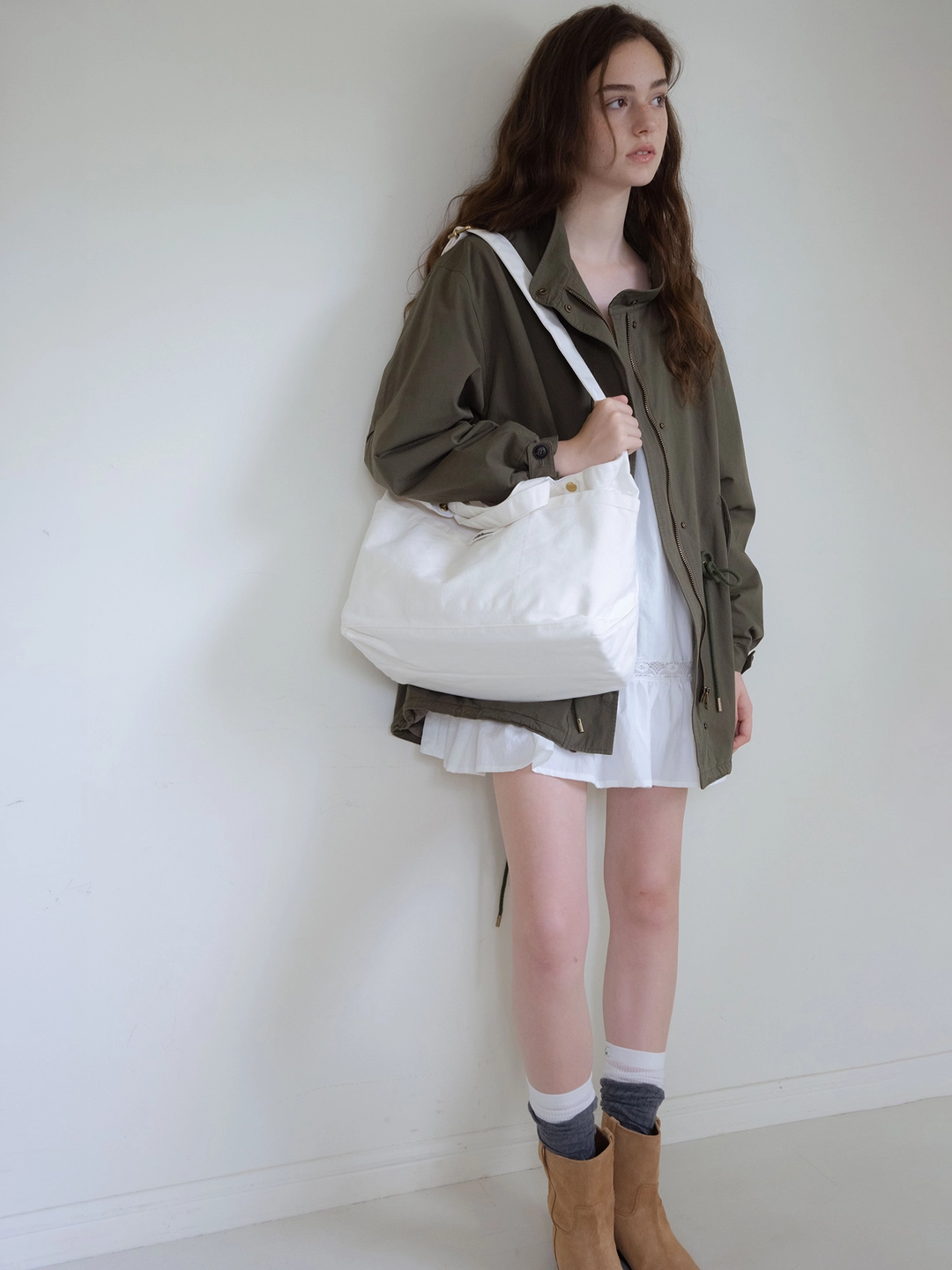 헤더먼트 vintage washed fishtail jacket (khaki) 상품 이미지 2