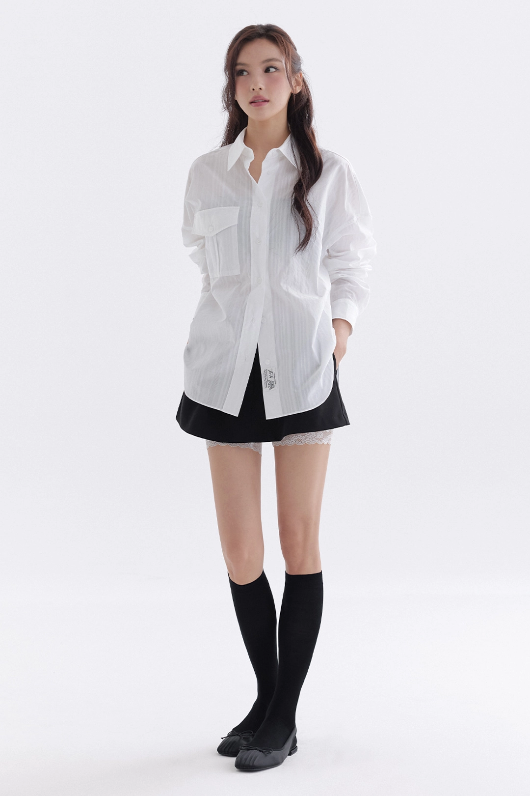 더티스 Air Stripe Pocket Shirt (Ivory) 상품 이미지 3