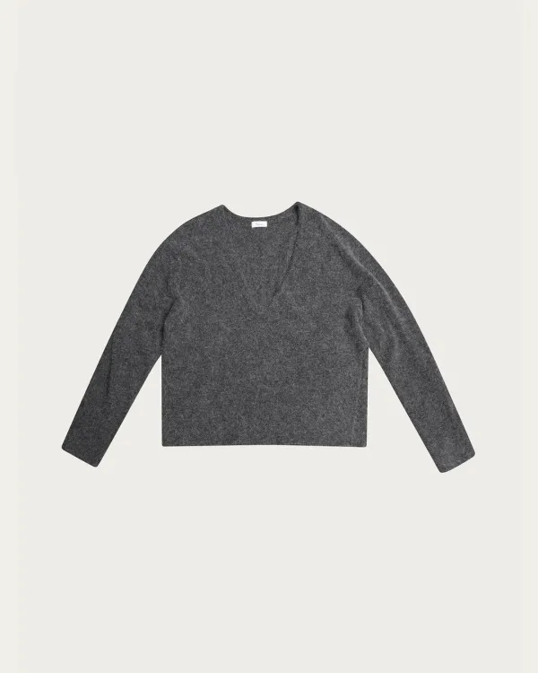 Roy V-neck Knit - Charcoal