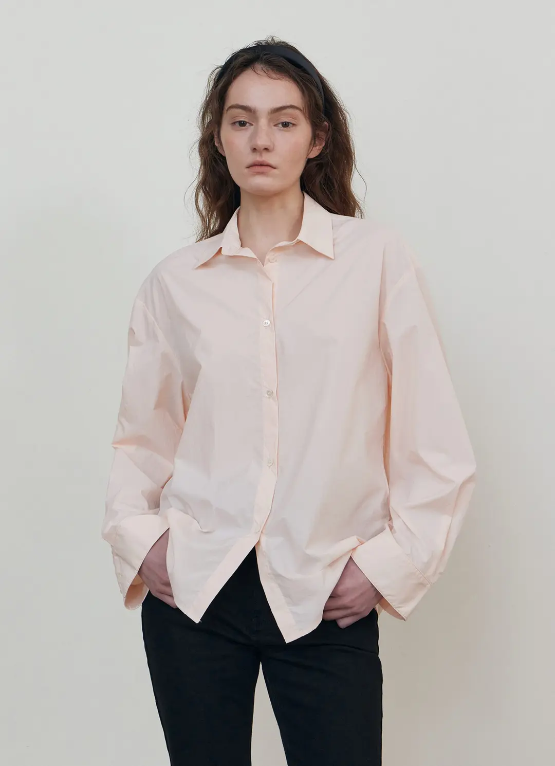 스텝어라운드 Oversize plen shirt_PINK 상품 이미지 2