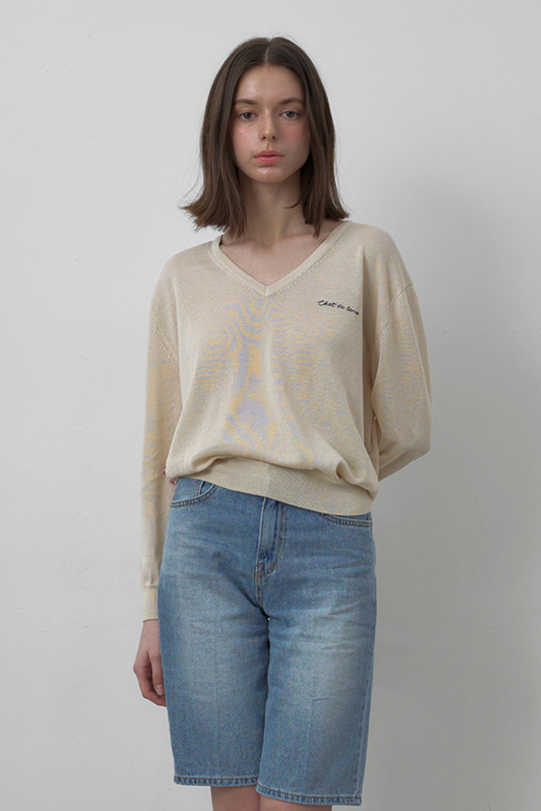 샤드라마 VISCOSE V-NECK KNIT [BUTTER] 상품 이미지 2