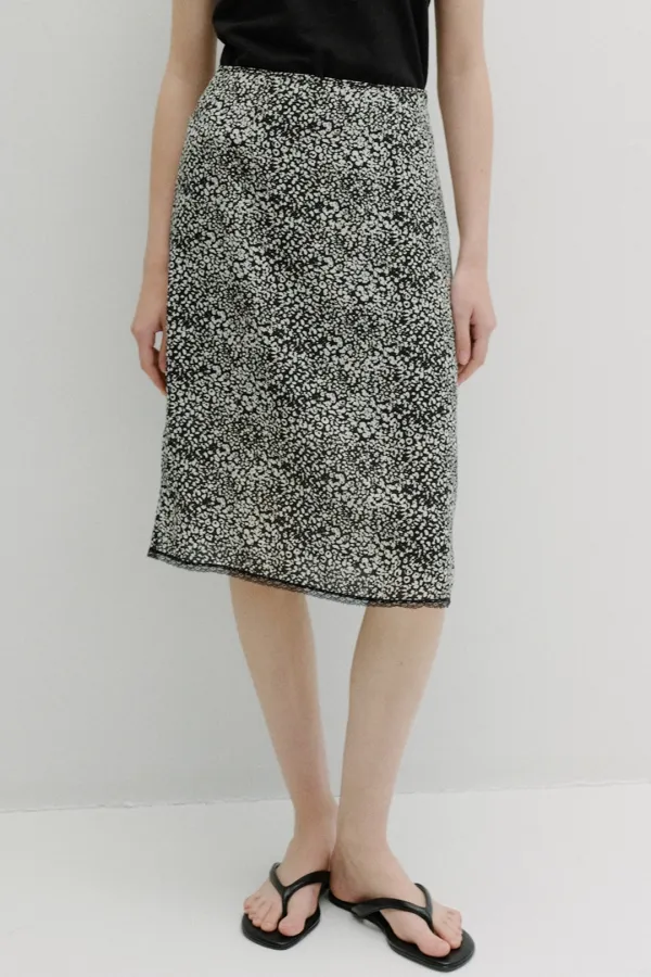 printed midi skirt (black print) *6/10 예약발송