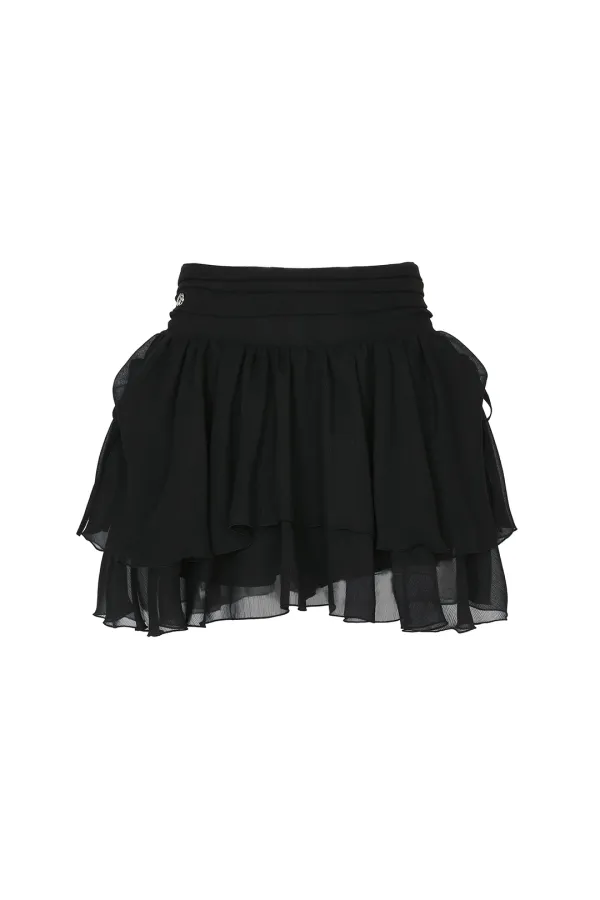 [M-size 7/27~] MAGNOLIA FRILL SKIRT black