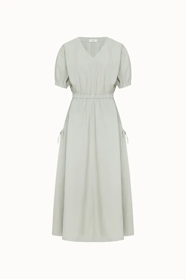 String Banding Dress[LMBDSUDR809]-Moss Green