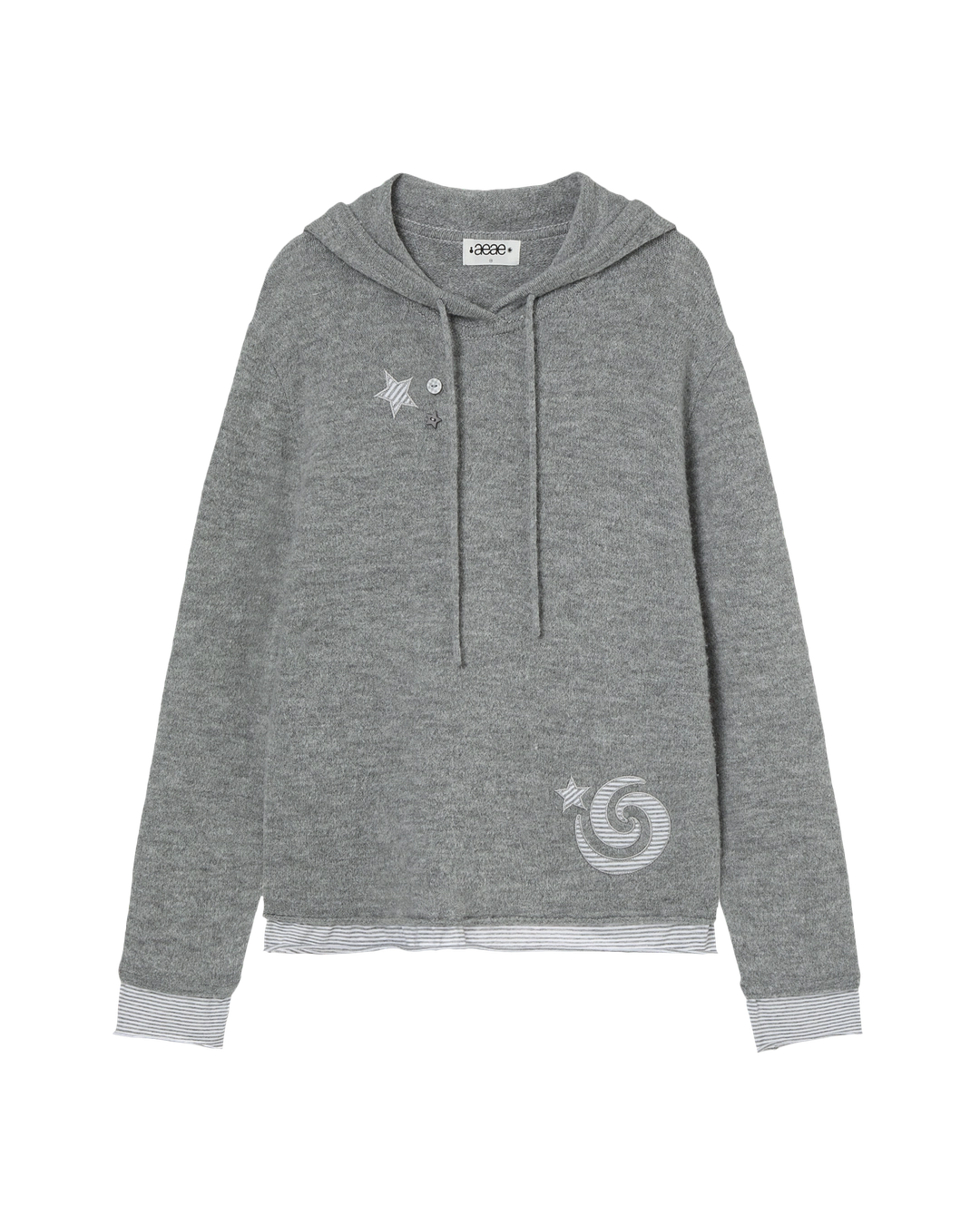 에이이에이이 LAYERED KNIT HOODIE [GREY] 상품 이미지 3