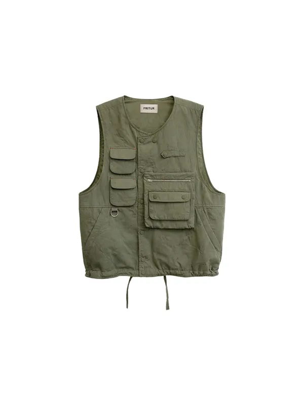 Garden Pocket Vest Khaki_F261VE01