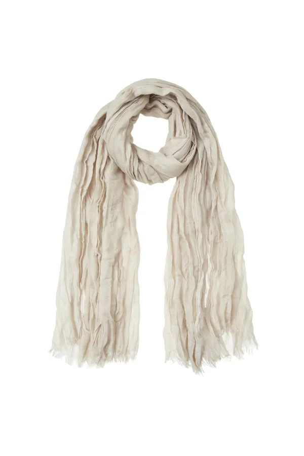 WRINKLE SCARF IN OATMEAL - DEINET