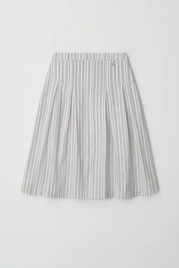 stitch pleats skirt - ivory