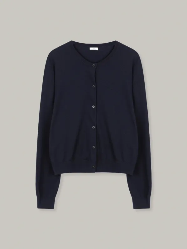 merino spring cardigan (navy)