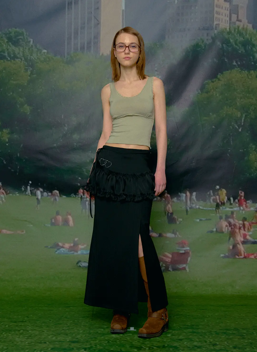 루루서울 Glow Sheer Layering Skirt (Black) 상품 이미지 2