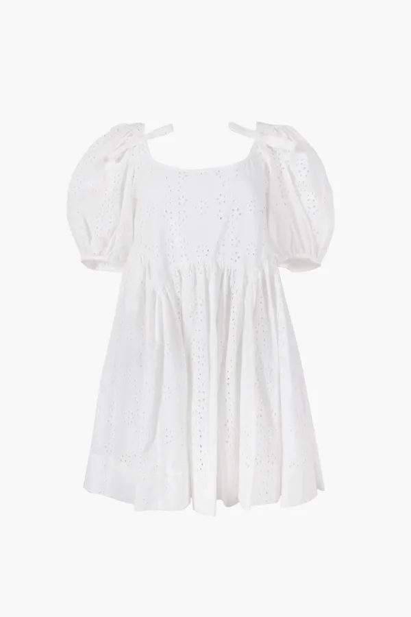 HUGO DRESS IN WHITE EYELET